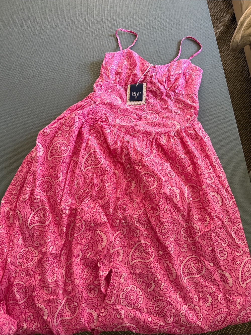 Roller Rabbit Women’s Pink Paisley Midi Dress - XS - NWT